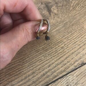 Gold and Silver Dangle Earrings with Beaded Design